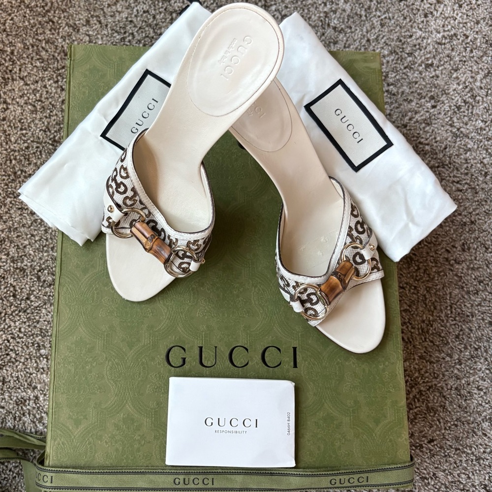 SALE🥰 Authentic Gucci Flora Horsebit Heel Mules
